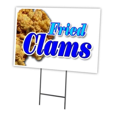Signmission Fried Clams Yard Sign & Stake outdoor plastic coroplast window, C-1824 Fried Clams C-1824 Fried Clams